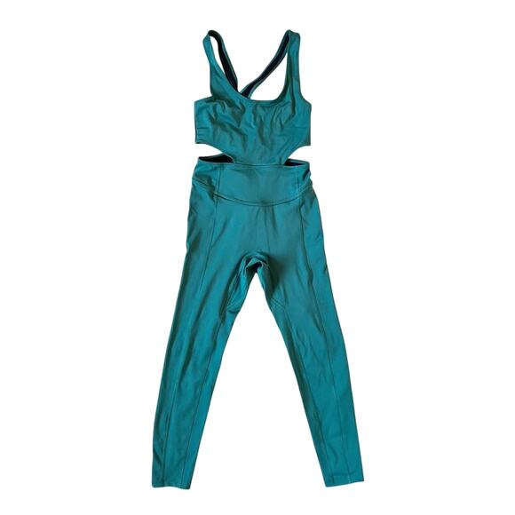 NWT Free People FP Movement Back It Up Jumpsuit dark green size x-small - Picture 4 of 11
